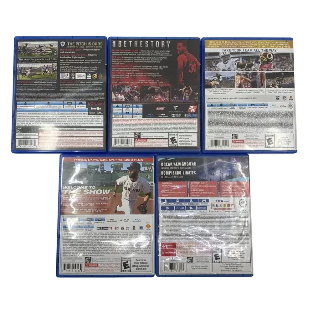 PS4 Sports Game Lot of 5 MLB 14 FIFA 20 Madden 17 NBA 2K16 PES 2015 PlayStation